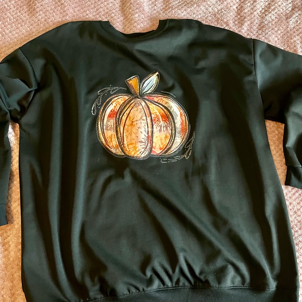 Black Pumpkin Graphic Sweatshirt